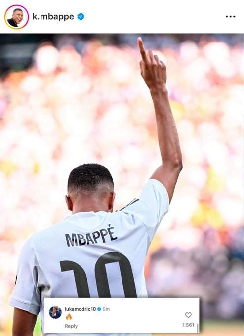 傳承！莫德里奇評論姆巴佩社媒曬照10號：??