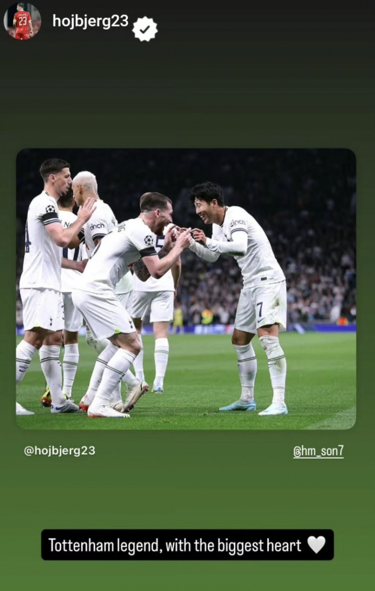 霍伊別爾社媒致敬孫興慜：熱刺傳奇，擁有最偉大的心??