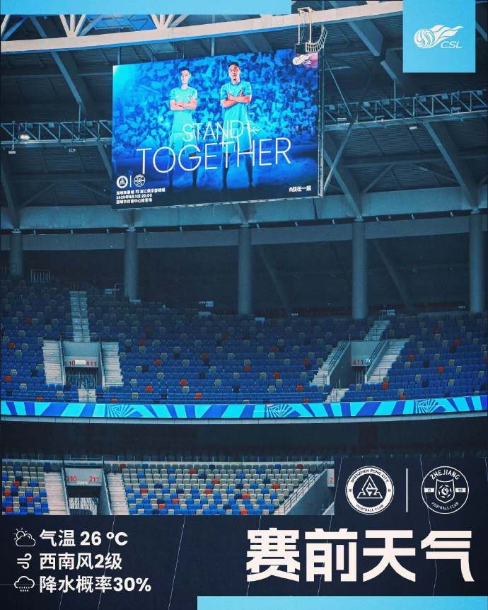 今日深圳主場(chǎng)氣溫26℃，西南風(fēng)2級，降水概率30%