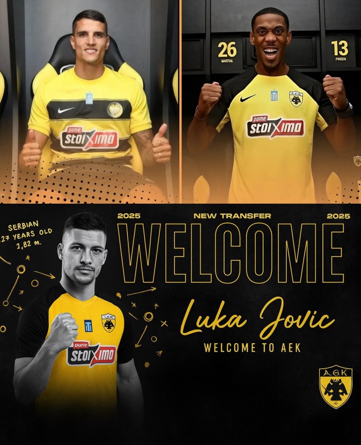 巔峰身價(jià)1.55億?27歲約維奇+29歲馬夏爾+拉梅拉，成雅典新三叉戟