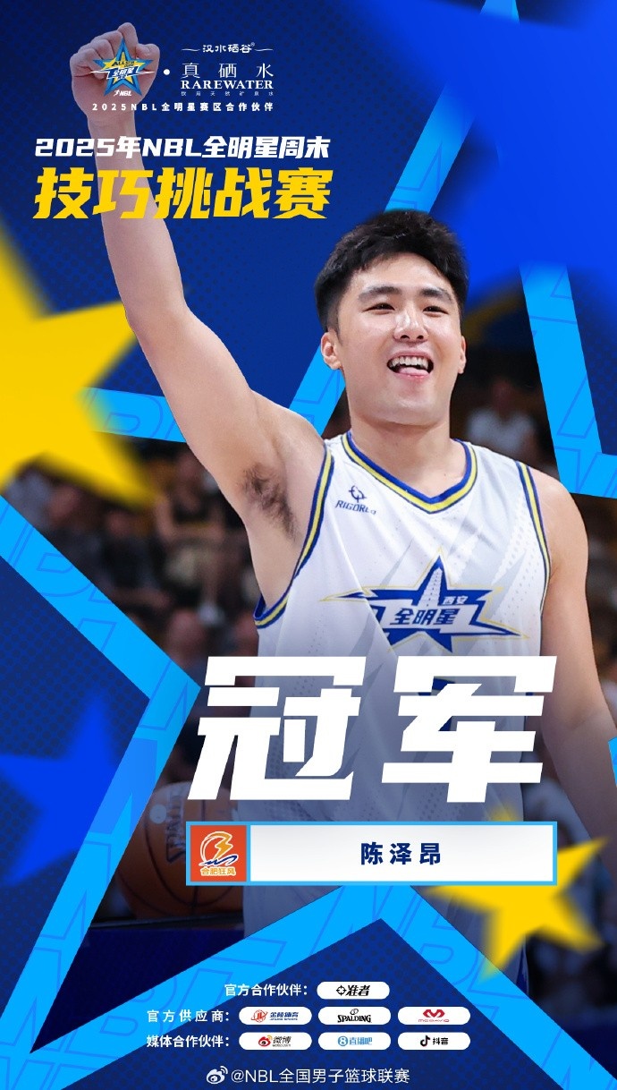 來(lái)自合肥狂風(fēng)峻茂的陳澤昂奪得本屆NBL技巧挑戰賽冠軍