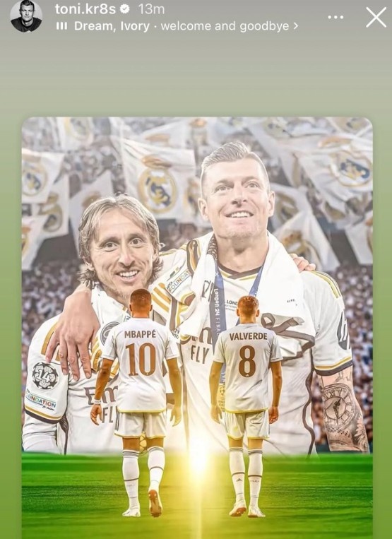 夢(mèng)想和榮耀！克羅斯曬姆巴佩和巴爾韋德身披10號和8號球衣圖