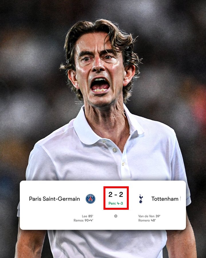 苦澀！熱刺直到85分鐘還是2球領(lǐng)先，但最終遭遇巴黎補時(shí)絕平