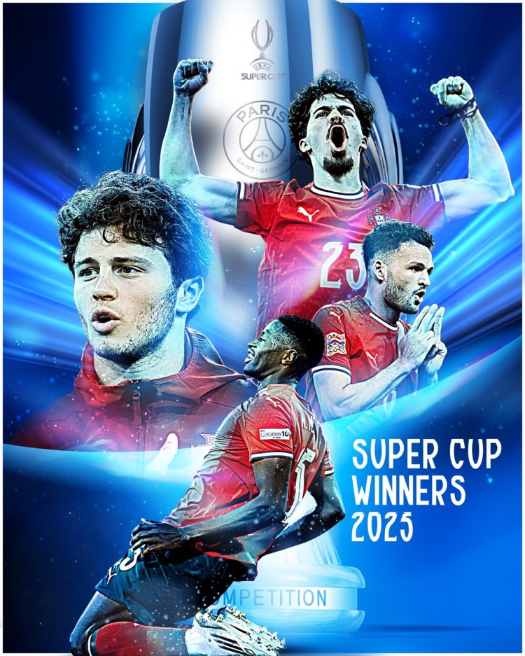 祝賀國腳奪歐超杯，葡萄牙官方曬海報：葡萄牙天才閃耀歐洲之巔?