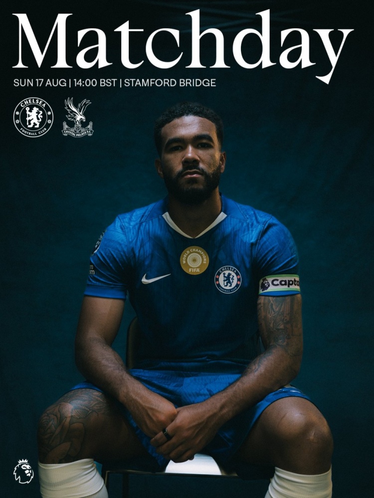 切爾西發(fā)布對陣水晶宮海報：隊長(cháng)里斯-詹姆斯單人出鏡