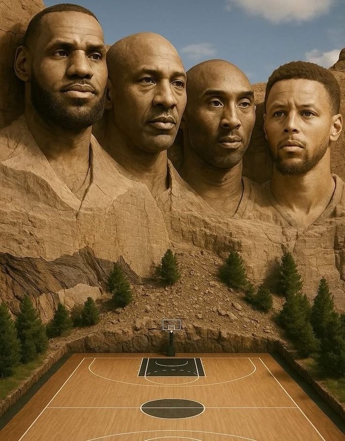 記者轉發(fā)喬詹科庫總統山圖片：應該是拉塞爾 賈巴爾 喬丹 詹姆斯