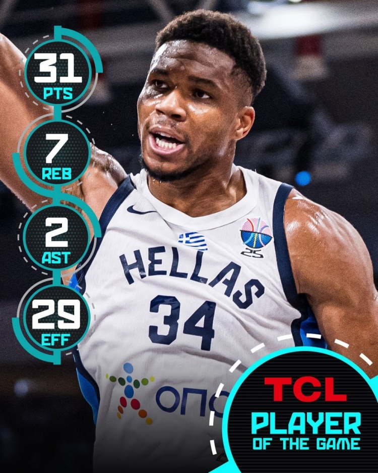 毫無(wú)懸念！字母哥首戰20中14狂攬31分7板 賽后當選最佳球員