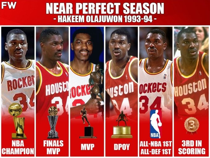 歷史單季最強表現？美媒曬大夢(mèng)93-94賽季各種斬獲：FMVP&MVP&DPOY