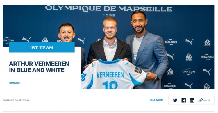 官方：馬賽簽下萊比錫中場(chǎng)費爾梅倫 據悉300萬(wàn)歐租借+選擇買(mǎi)斷