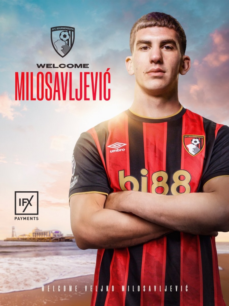官方：伯恩茅斯簽下貝爾格萊德紅星18歲中衛米洛薩夫列維奇