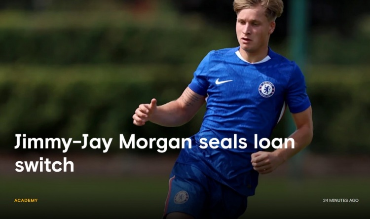 官方：切爾西19歲前鋒杰伊-摩根租借至英甲彼得堡聯(lián) 租期一個(gè)賽季