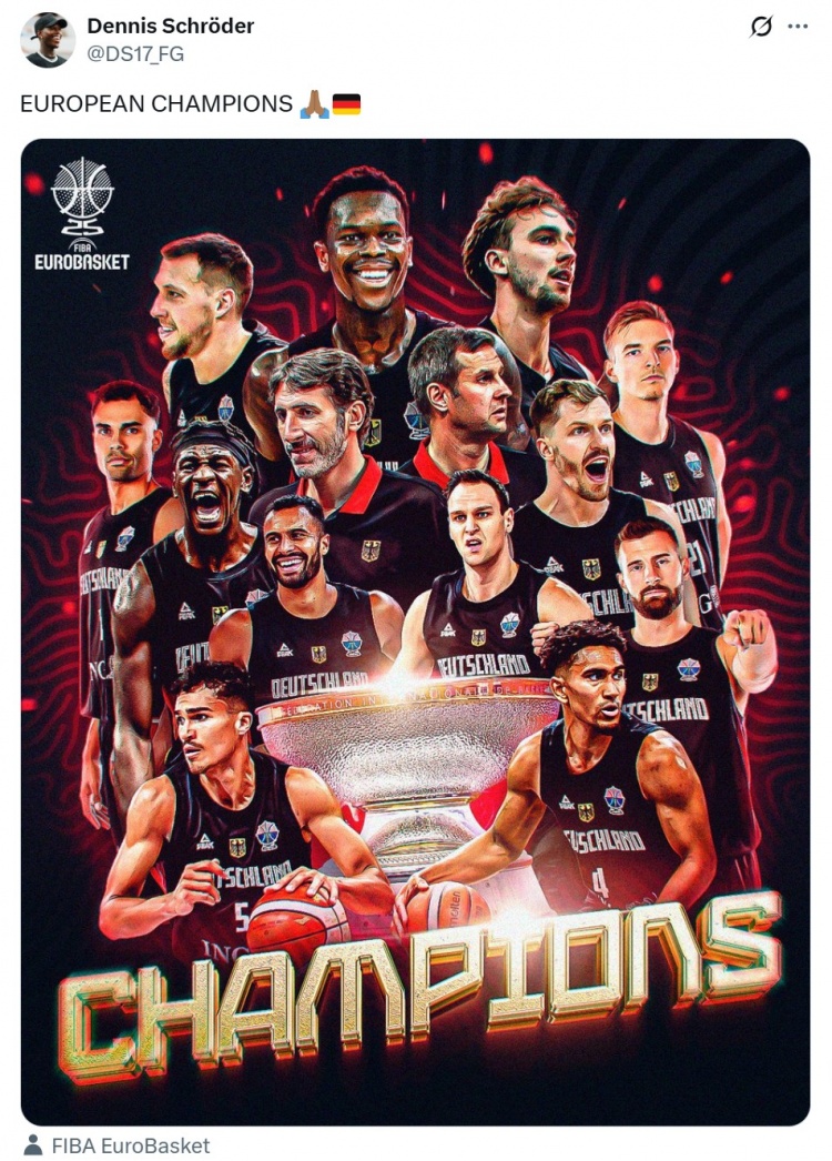 連續在世界大賽奪金！施羅德曬照：歐洲冠軍????！