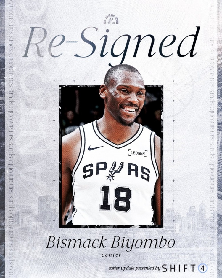 一年無(wú)保障合同！馬刺官方：球隊正式簽回中鋒比永博