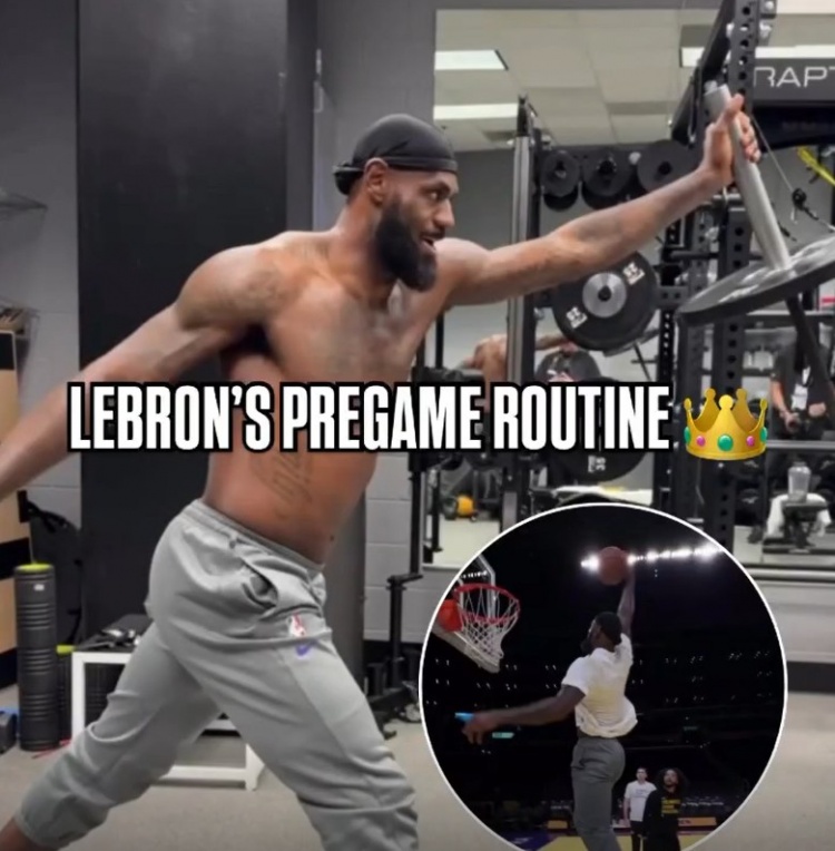 官方曬詹姆斯賽前訓練：想知道怎么成為得分王嗎？首先別遲到！