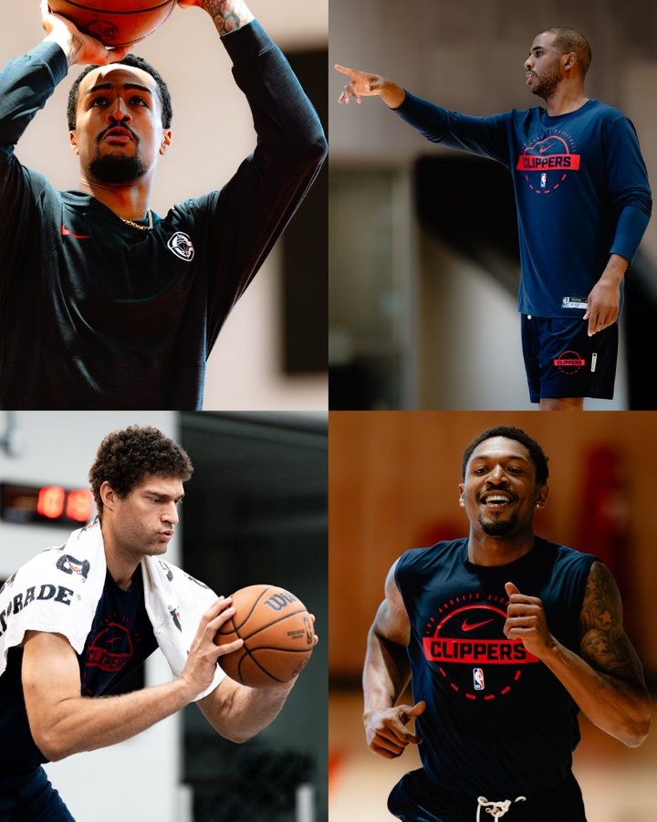 沖！快船曬訓練照：新援保羅比爾大洛科林斯悉數亮相 哈登在列