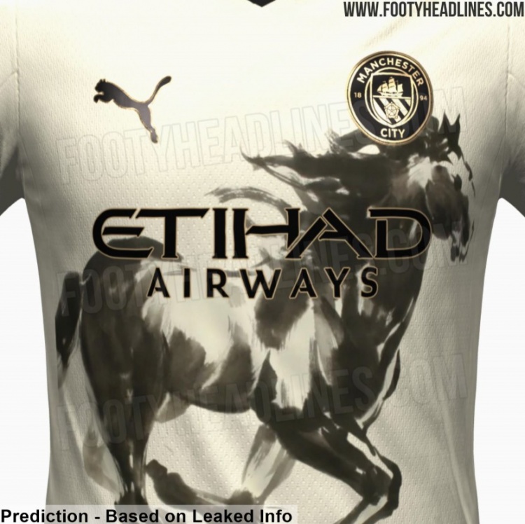 外媒：曼城將推出馬年特別版球衣，設計靈感源自中國傳統水墨畫(huà)