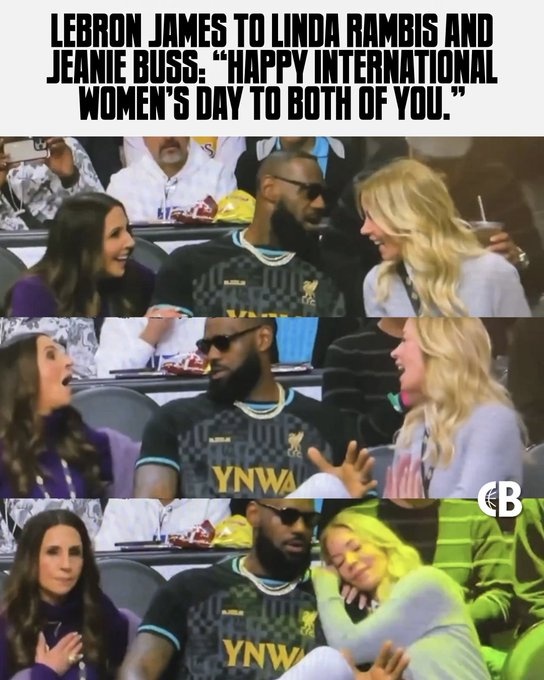 詹姆斯談熱梗：我走過(guò)去最先想到的就是祝珍妮和琳達婦女節快樂(lè )