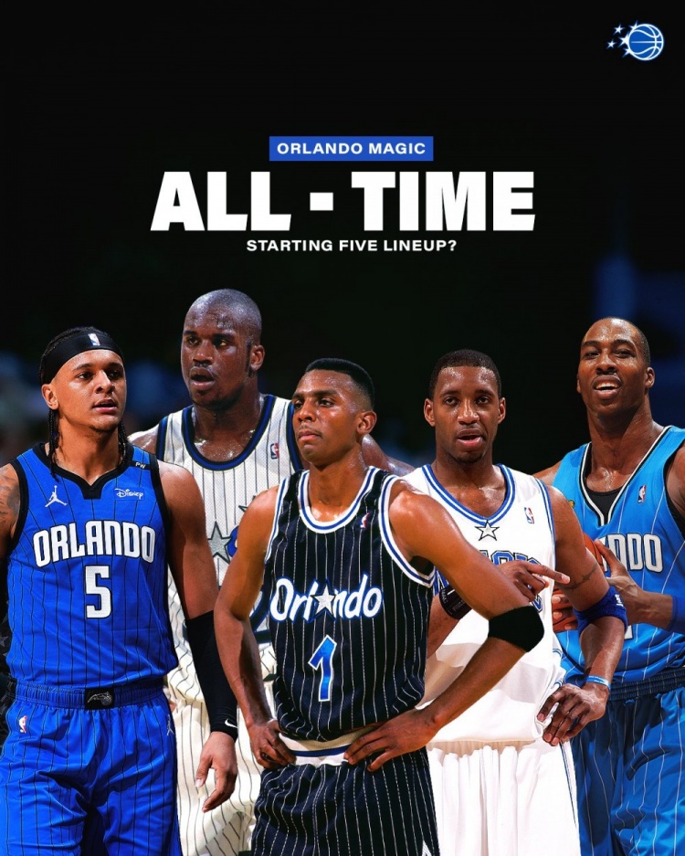 你的選擇是？魔術(shù)隊曬歷史先發(fā)五人：便士+麥迪+班凱羅+鯊魚(yú)+魔獸