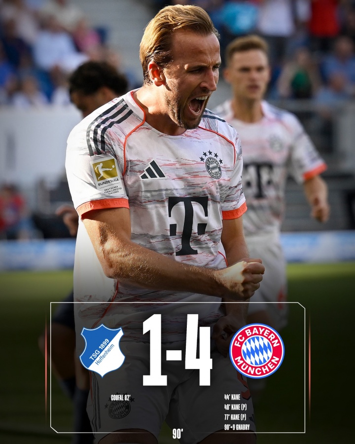 太殘暴！拜仁德甲4場(chǎng)全勝轟18球，凱恩單人8球32歲仍有7500萬(wàn)身價(jià)