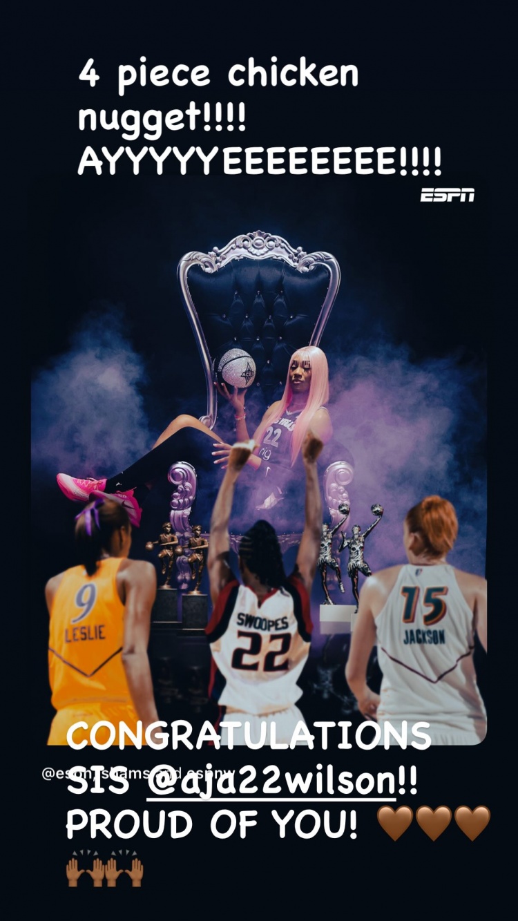 為你感到驕傲！詹姆斯社媒轉發(fā)海報祝賀阿賈-威爾遜四奪MVP！