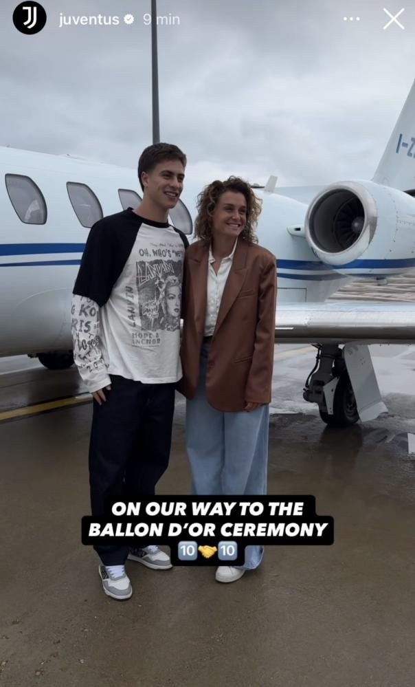 尤文官方曬照，伊爾迪茲和吉雷利啟程前往金球獎頒獎典禮