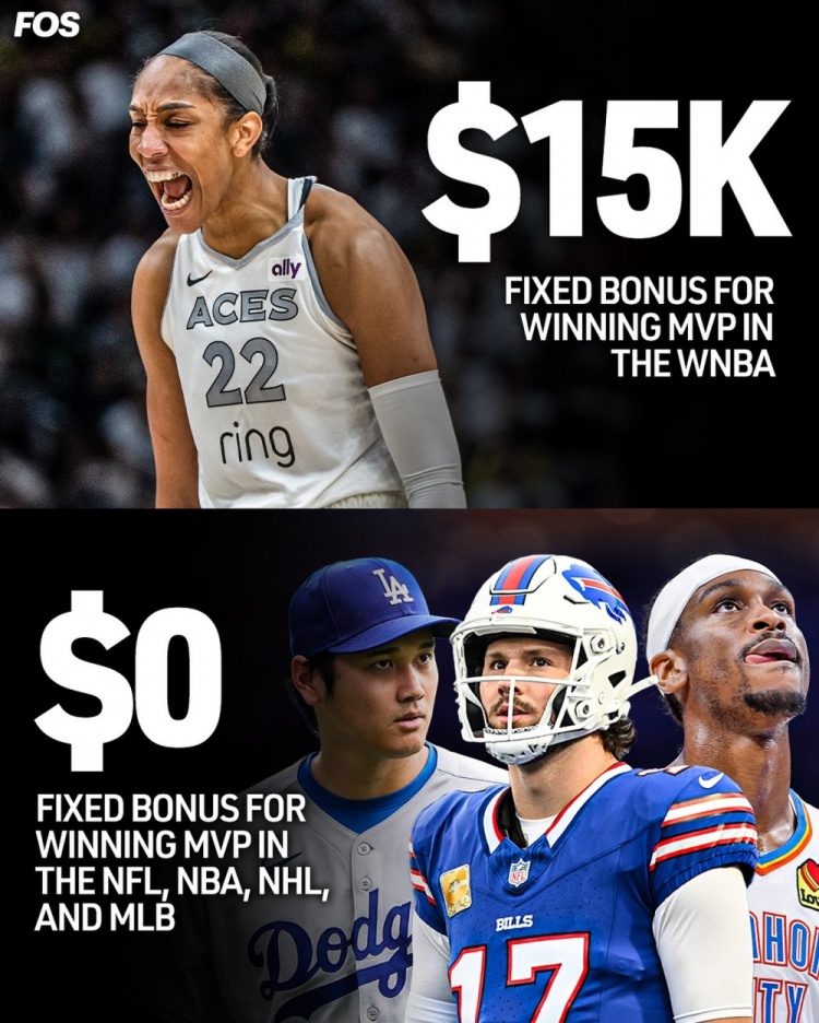 WNBA拿到MVP獎金1.5萬(wàn)美金！而北美四大聯(lián)盟都無(wú)聯(lián)盟獎金