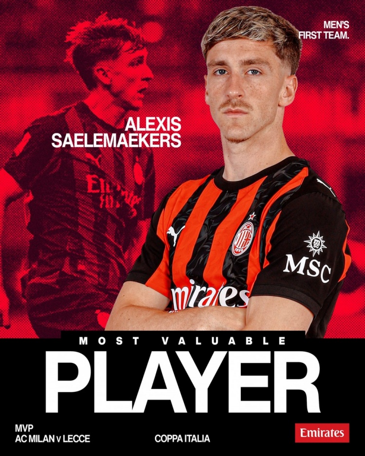 送出助攻！薩勒馬科爾斯當選對陣萊切一役米蘭隊內最佳球員