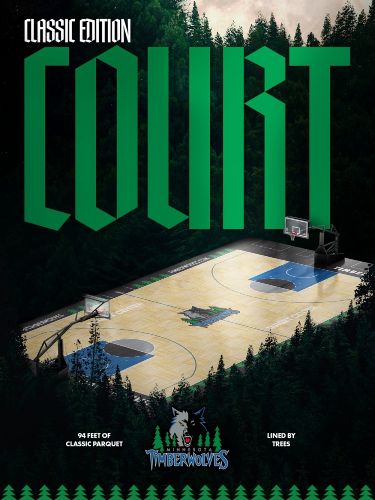 配套回歸！除了球衣 加內特時(shí)期經(jīng)典地板涂裝新賽季也將回歸