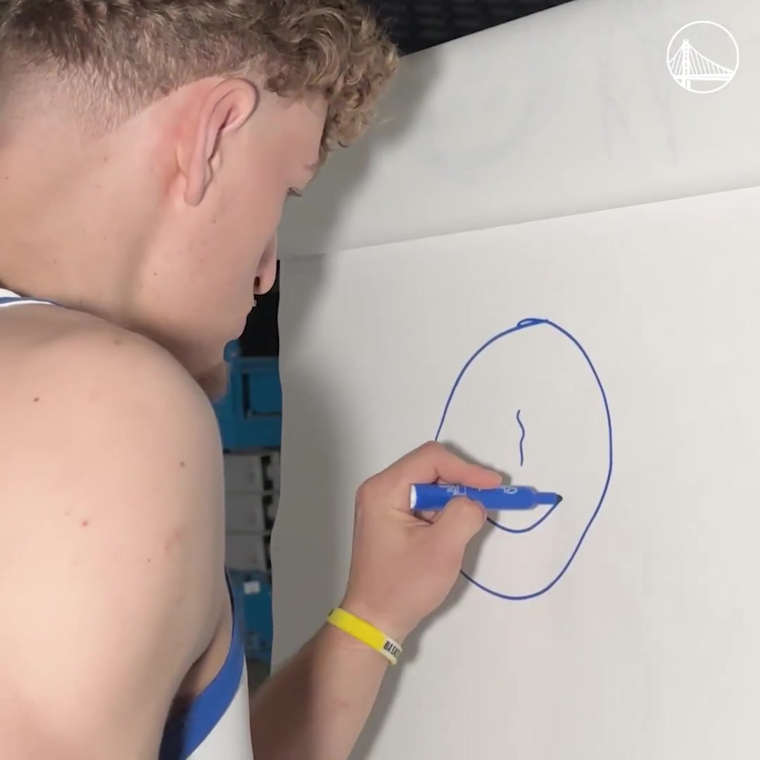 畫(huà)得挺好下回別畫(huà)了！勇士官媒曬出波杰姆斯基畫(huà)自畫(huà)像的視頻