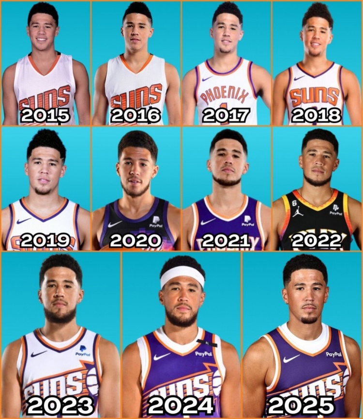 2015-2025歷年媒體日照片！布克眼中的光芒在逐漸褪去