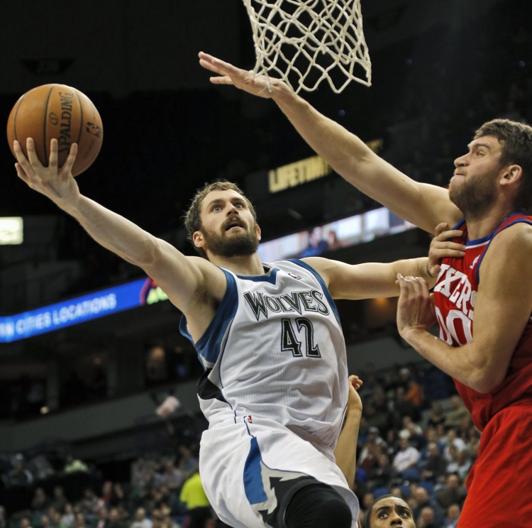 邁克爾-比斯利：凱文-樂(lè )福森林狼時(shí)期就是個(gè)猛獸 經(jīng)?？诚?0+20