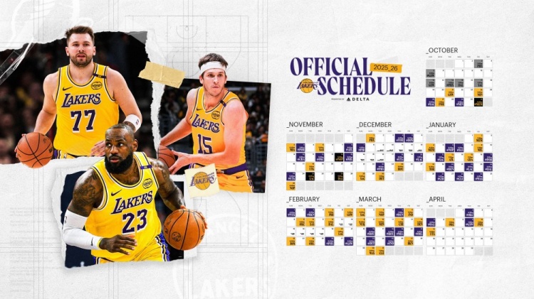 湖人官推曬湖人賽程壁紙：更新下手機屏幕吧 新賽季即將到來(lái)