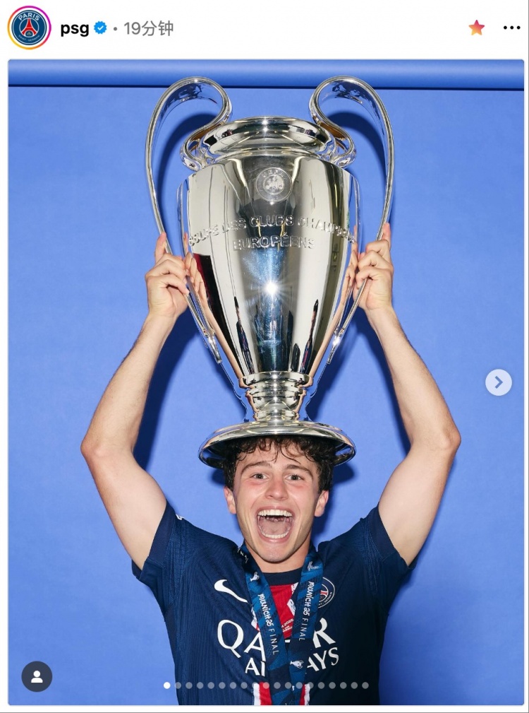 巴黎社媒祝內維斯21歲生日快樂(lè )??，球員在今年金球評選中排名19