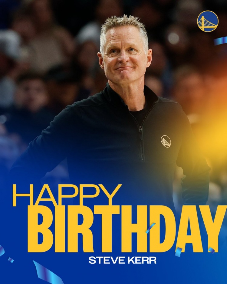 帶領(lǐng)金州奪得4冠！勇士官推：球迷們 一起?？茽柦叹?0歲生日快樂(lè )