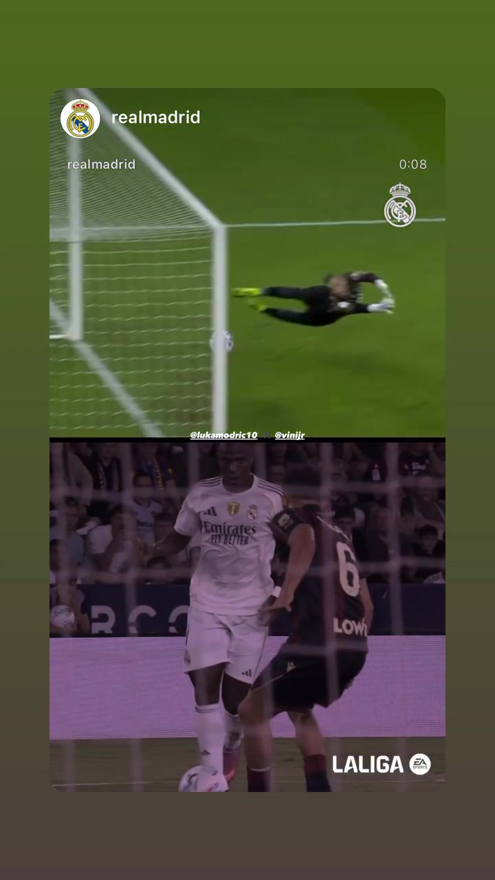 認可！莫德里奇曬自己與維尼修斯外腳背射門(mén)對比視頻