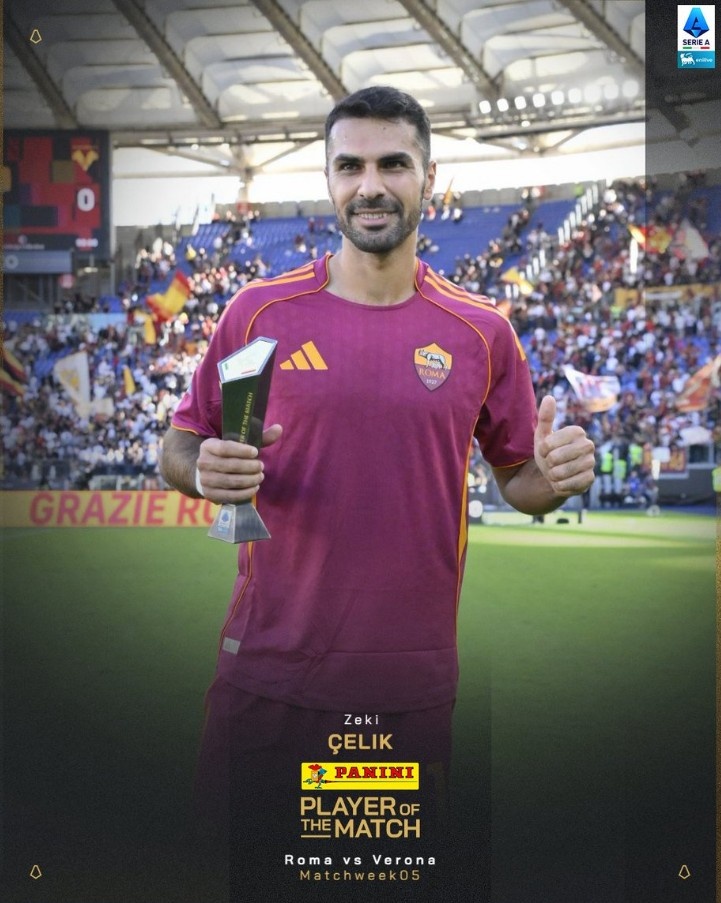 切利克：我很高興首次獲得全場(chǎng)最佳球員，羅馬希望贏(yíng)得所有比賽