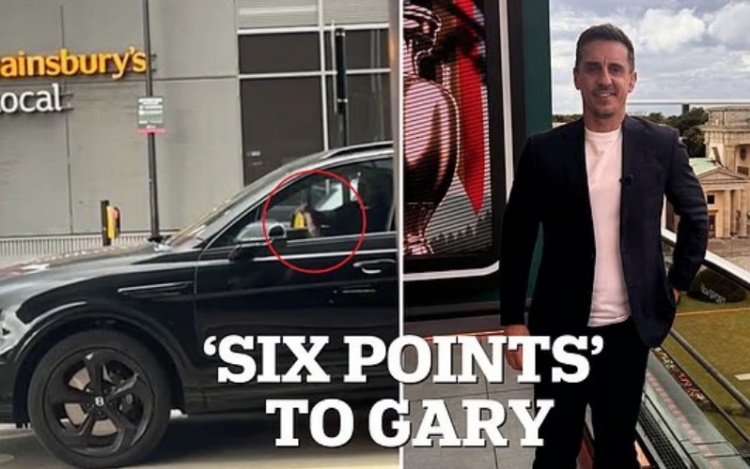 郵報：內維爾被拍到開(kāi)賓利時(shí)玩手機，或被罰200鎊扣6分