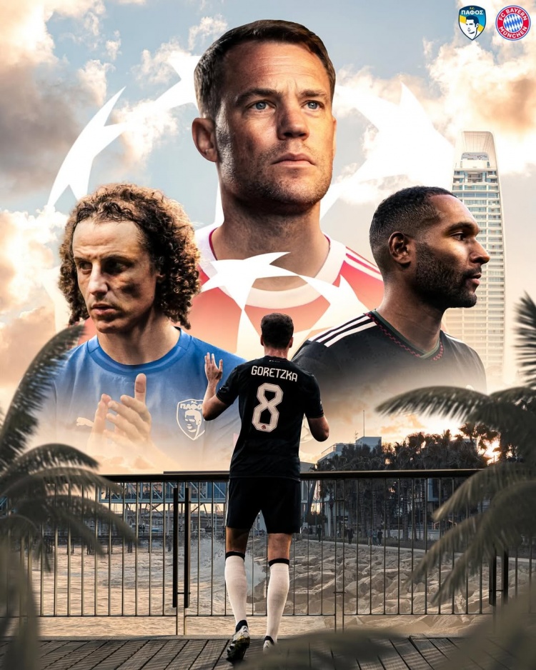 拜仁發(fā)布對帕福斯海報：諾伊爾、格雷茨卡、塔、大衛-路易斯出鏡