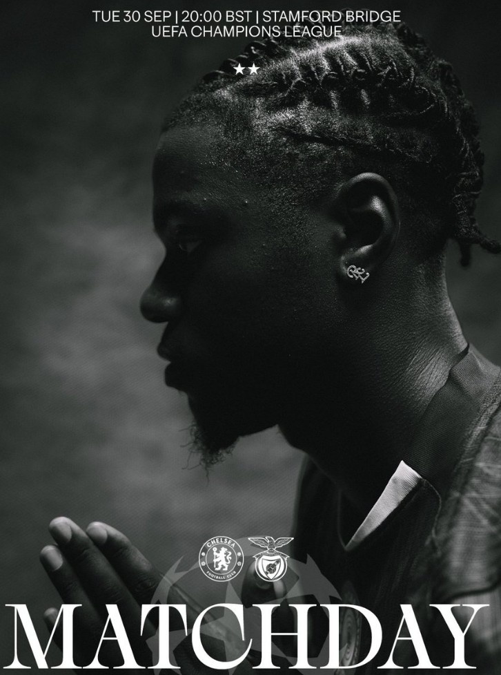 切爾西官方曬海報預熱歐冠對本菲卡，傷愈復出的拉維亞出鏡