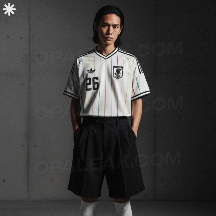 阿迪達斯出品！日本國家隊2026世界杯客場(chǎng)球衣諜照：袖口純黑設計