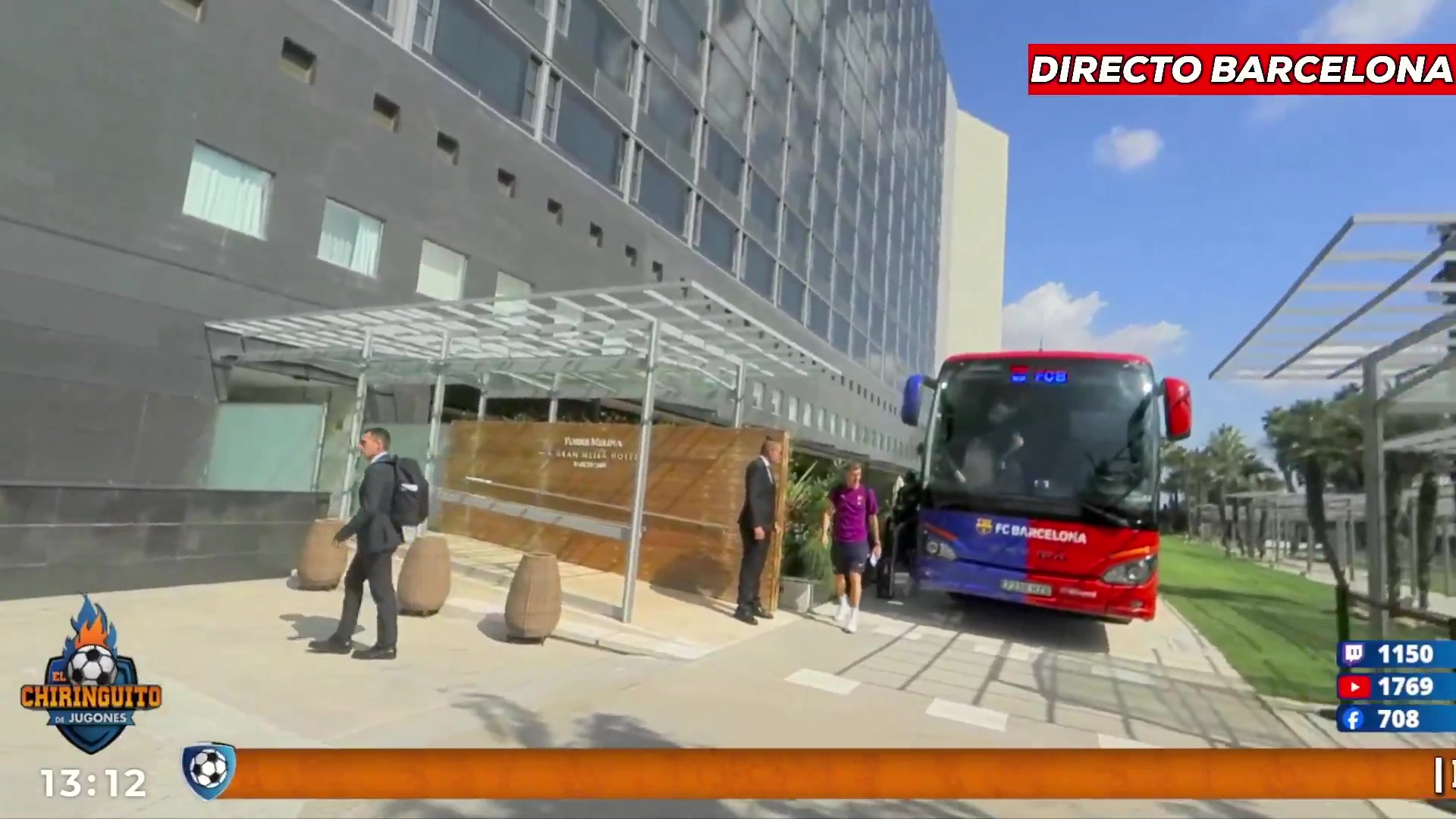 六臺：巴薩球員已抵達下塌酒店休息，準備迎戰巴黎