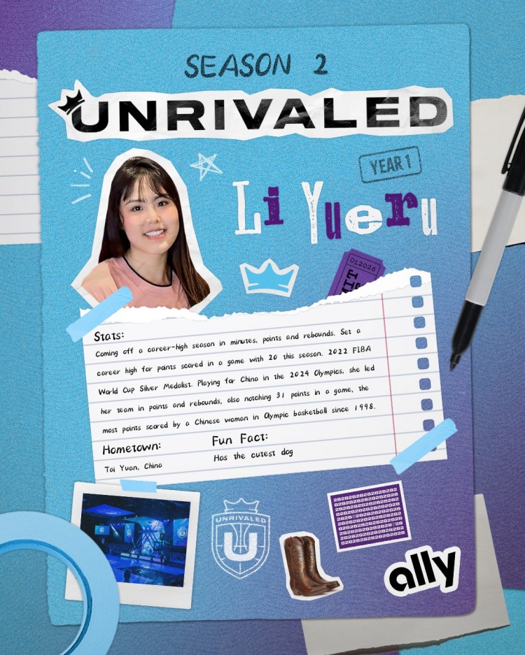 一月份開(kāi)打！三人籃球聯(lián)賽Unrivaled官宣李月汝加盟！